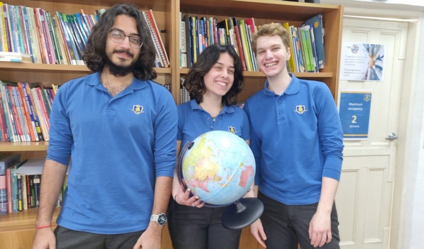 Photo of the the three students joining the Cyprus team to International Competition (right to left)